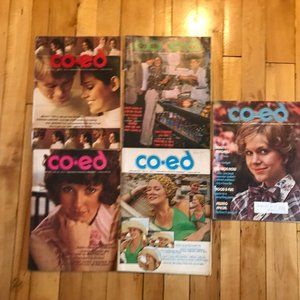 Set of 5 Vintage "Co-Ed" Magazines From 1973